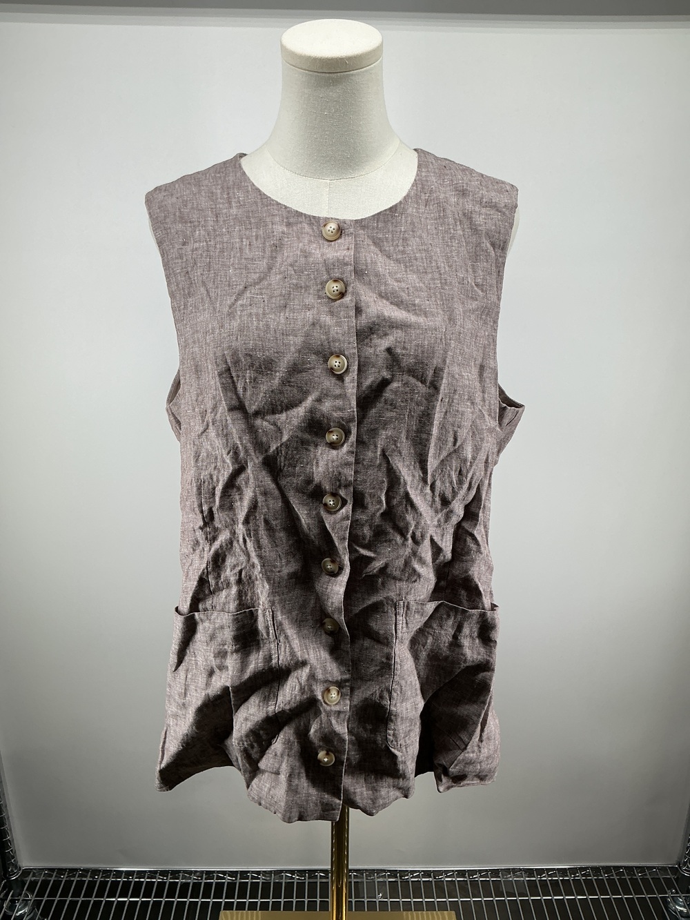 100% European Linen Longline Vest